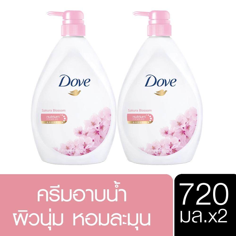 [ส่งฟรี] โดฟ ครีมอาบน้ำ ซากุระ บลอสซั่ม ผิวนุ่ม หอมละมุน 720 มล [x2] Dove Body Wash Sakura Blossom 720 ml [x2] ( สบู่ สบู่เหลว ครีมอาบน้ำ เจลอาบน้ำ Shower Soap Shower Cream Liquid Soap Shower Gel ) ของแท้