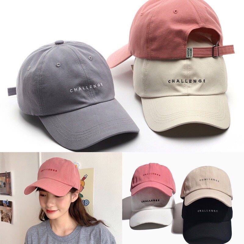 โปรโมชั่น Flash Sale : Fashion Hat หมวกแก๊ป Challenge หมวกกันแดด, หมวกกีฬา, หมวกแก๊ปผู้หญิง หมวกแก๊ปสีขาว สไตล์ญี่ปุ่น สไตล์เกาหลี