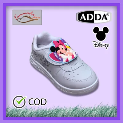 ADDA รองเท้าพละเด็กผู้หญิง ส่งฟรี!!! Minnie Mouse & Daisy Duck รหัส 41G74 รองเท้าผ้าใบนักเรียนอนุบาลหญิงสีขาว รองเท้าพละเด็กอนุบาล รองเท้าผ้าใบหนังขาว