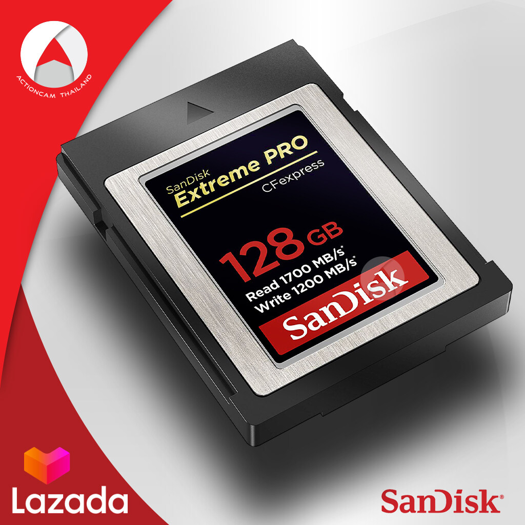 SanDisk Extreme PRO CFexpress Card Type B 128GB (SDCFE-128G-GN4NN) อุปกรณ์จัดเก็บข้อมูล เมมโมรี่การ์ด แซนดิส Compact Flash รับประกัน Limited Lifetime ปี โดย Synnex