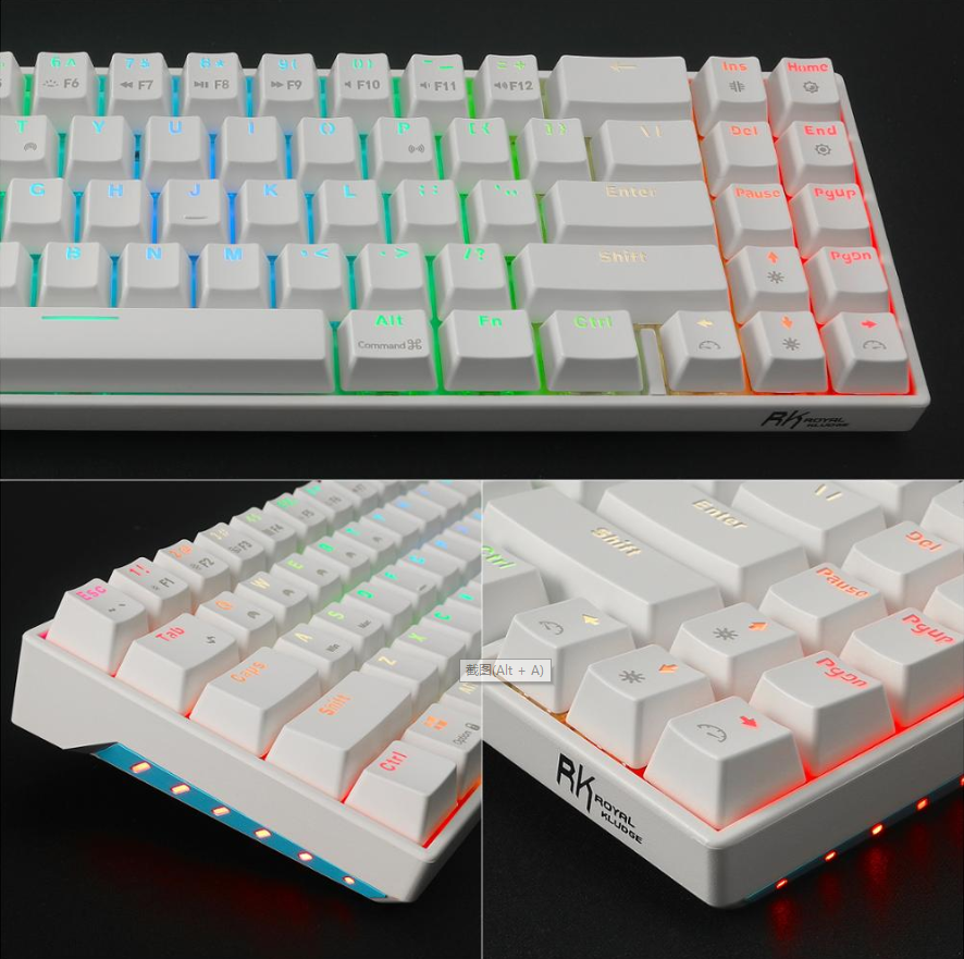 RK71 คีย์บอร์ด gaming keyboard RGB&แสงเดียว bluetooth 3.0 แป้นพิมพ์ Gaming Mechanical  คีย์บอร์ดเกม 71Keys