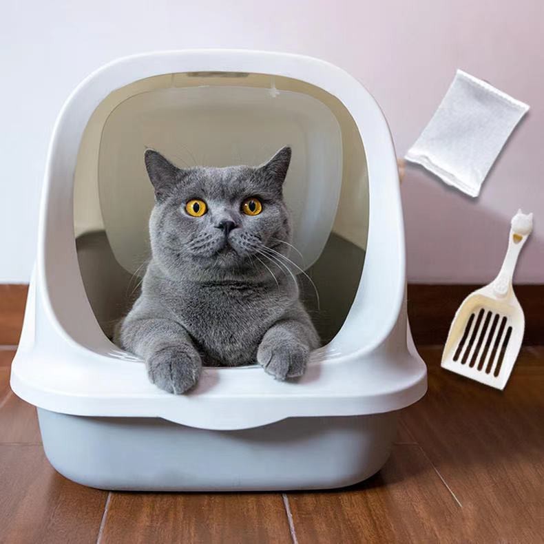 MJ-ห้องน้ำแมว รุ่นฝาเปิดเต็มใบทรงโดม กระบะทรายแมว