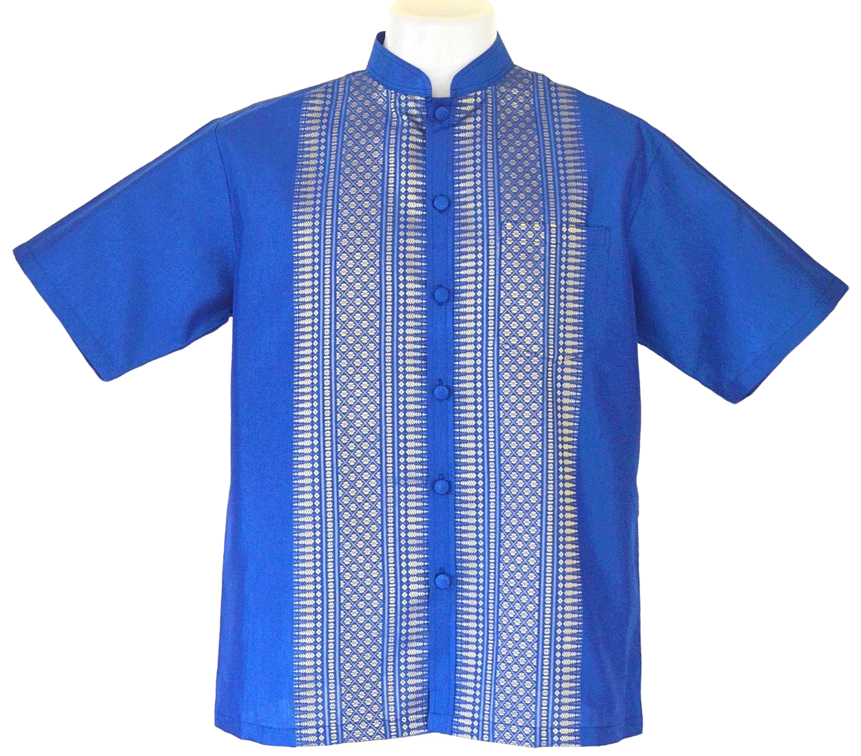 เสื้อไทย เสื้อผู้ชาย ชุดไทยชาย แขนสั้น คอจีน ไซส์ S อก 42 นิ้ว (Size S) Thai Shirt/Thai Costume for Men/Short Sleeve/Mandarin Collar/Chest 42"