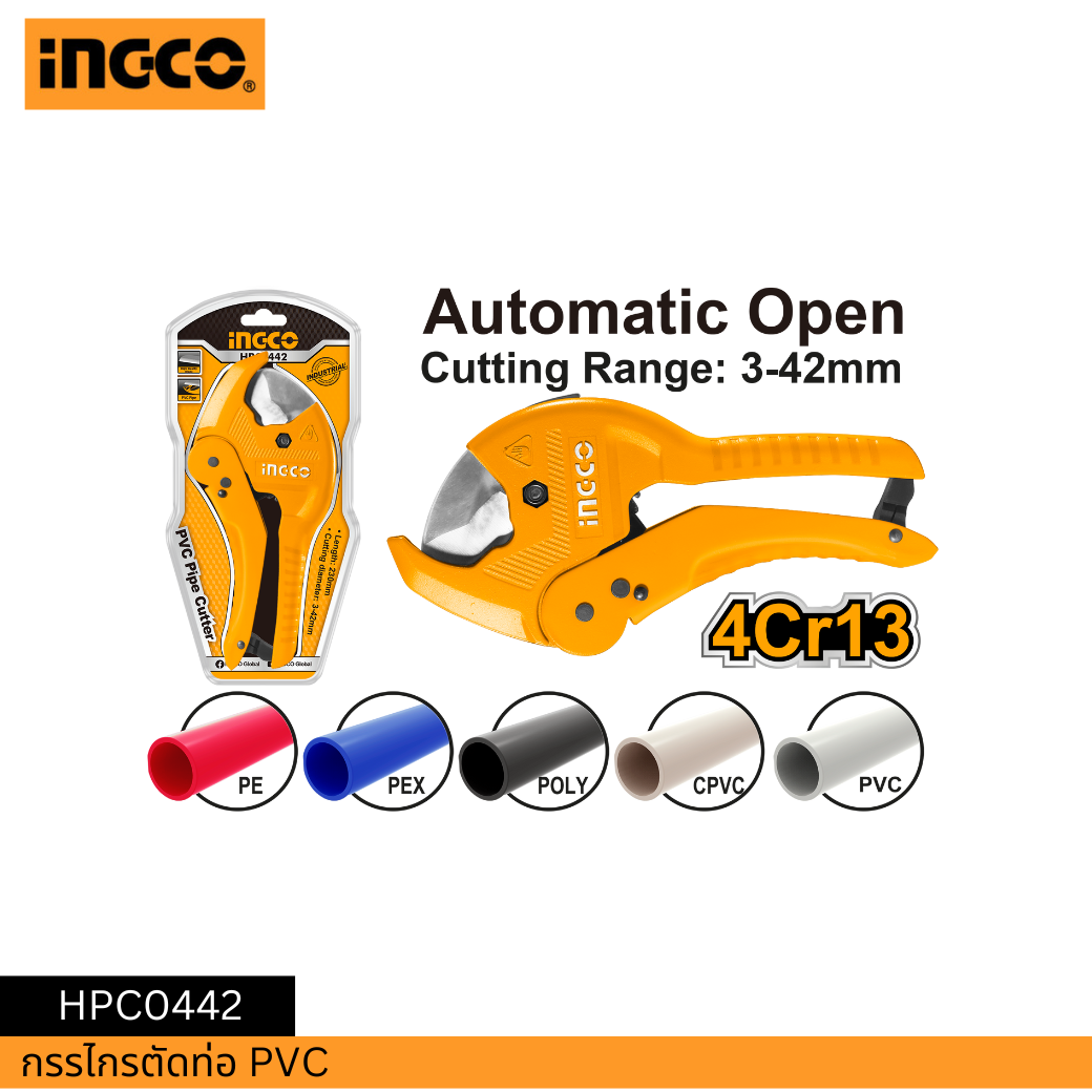 INGCO กรรไกรตัดท่อ PVC HPC0442 ราคา 280 บาท*ส่งฟรี