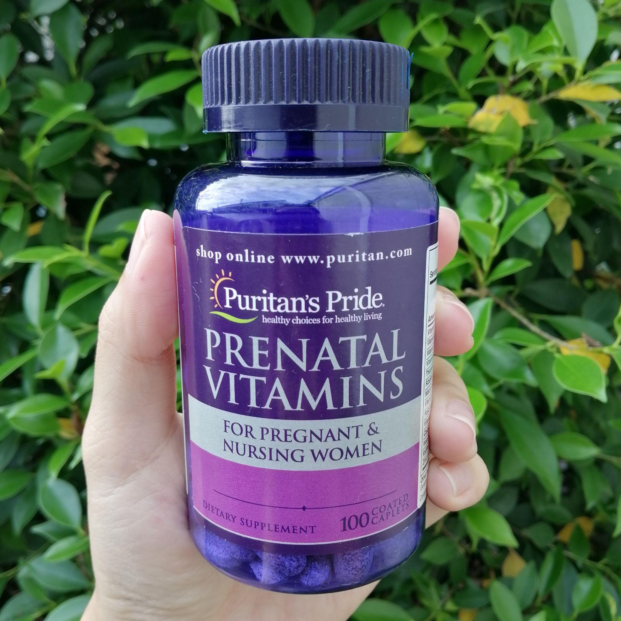 Prenatal Vitamins for Pregnant & Nursing Women 100 Coated Caplets (Puritan's Pride®) อุดมด้วยวิตามินและแร่ธาตุรวม 14ชนิด สำหรับว่าที่คุณแม่ สตรีตั้งครรภ์และให้นมบุตร ราคา 798 บาท*ส่งฟรี