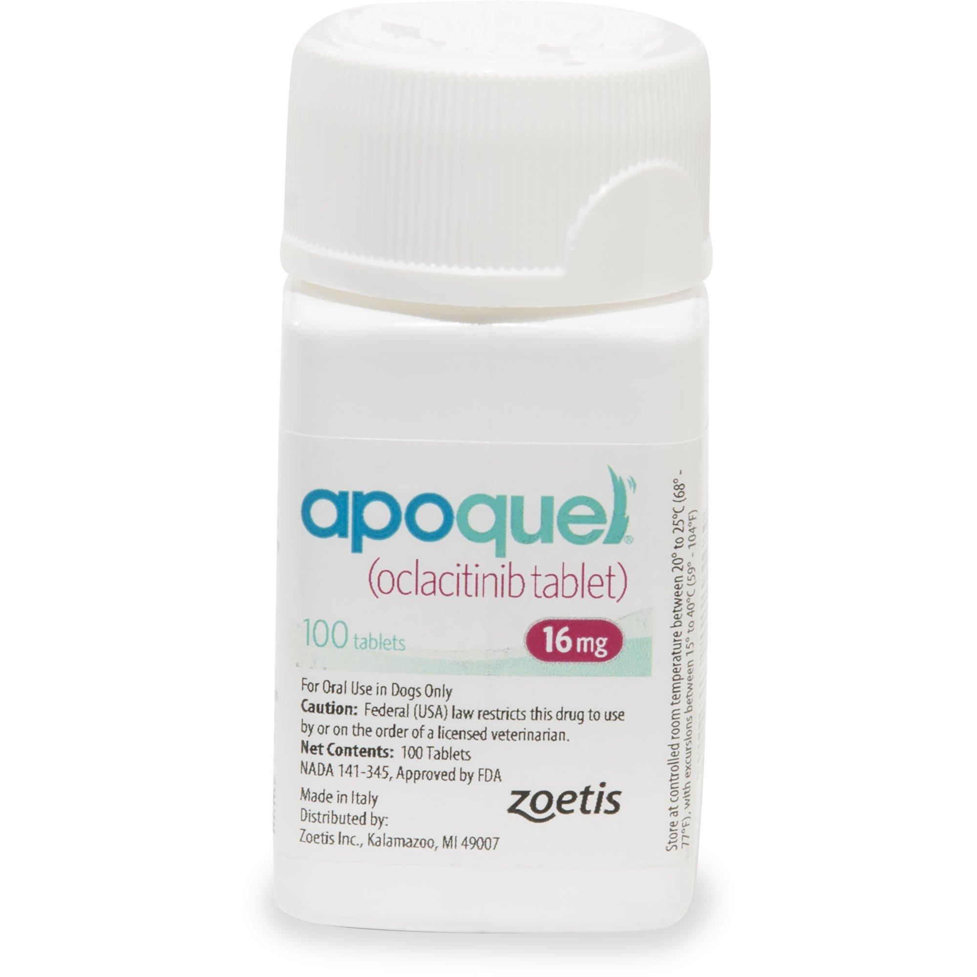 Apoquel 16 mg (Oclacitinib tablet) (1 กระปุก 100 เม็ด) ใช้กับภูมิแพ้ผิวหนัง เพื่อบรรเทาอาการคัน ( exp.08/2023)