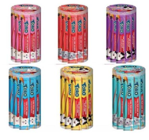 Repcak -Toro Toro ขนมแมวเลีย มี4รสให้เลือก อร่อย สำหรับแมว 2 เดือนขึ้นไป (15g. x 25 ซอง/แพ็ค) x 8 แพ็ค*โปรดอ่านรายละเอียดก่อนสั่งซื้อ ราคา 1,229 บาท*ส่งฟรี