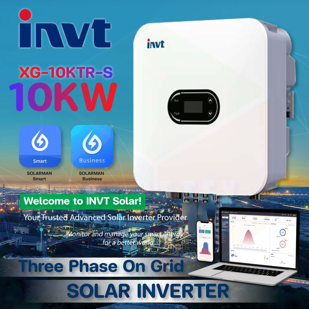 อุปกรณ์แต่งสวนและกลางแจ้ง PSI INVT INVERTER 3Phase 10KW อินเวอร์เตอร์ออนกริด 3 เฟส รุ่น XG-10KTR-S ราคา 41,860 บาท*ส่งฟรี
