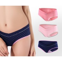 กางเกงในคนท้อง เอวต่ำ เซ็ต 3 ตัว กางเกงในหลังผ่าคลอด ลาย Soft pink ไซต์ M-XXL # 0813