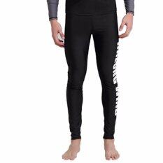 กางเกงว่ายน้ำขายาวผู้ชาย HALONG WIND สีดำ ไซส์ S-2XL (สินค้าสกรีนไม่สวย)  #1609