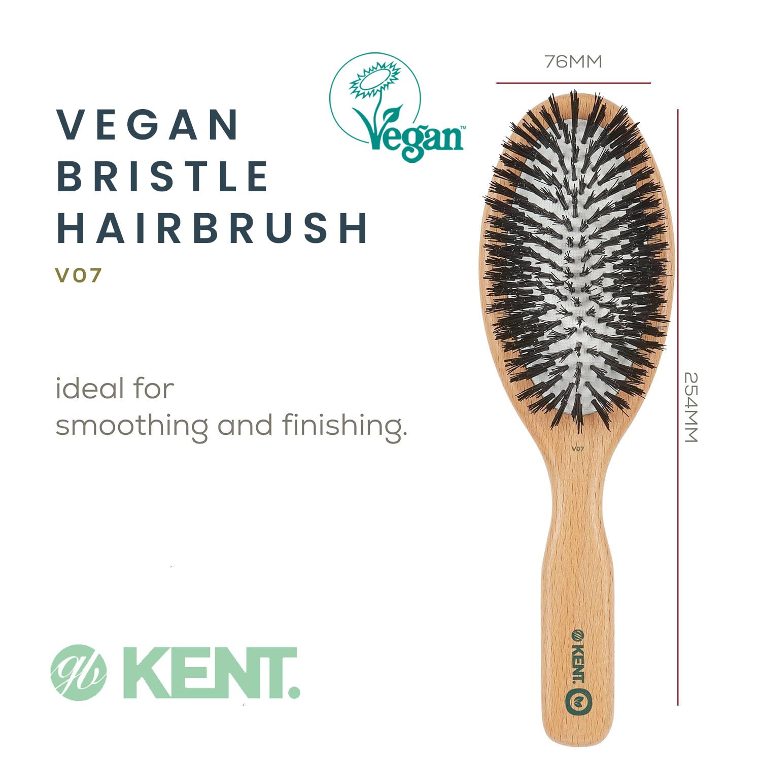 Kent V07 Vegan Hair Brush, Large Vegan Brush Soft Hair Like Pig Hair Nourishes Hair to Make It Smooth and Shiny. Natural Shine ราคา 1,250 บาท*ส่งฟรี