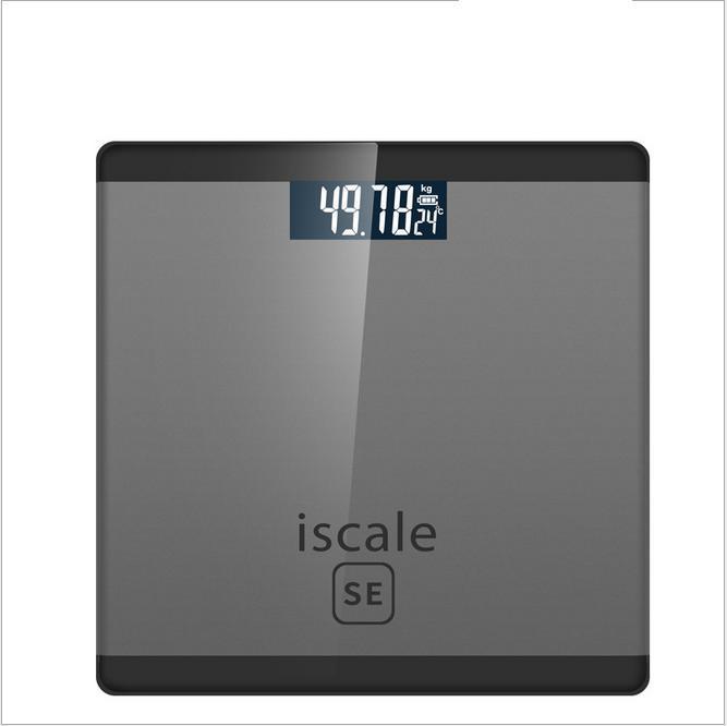 Electronic weight scale เครื่องชั่งน้ำหนักดิจิตอล 0.1-180KG แสดงอุณหภูมิ SE (Black) (สีล้วน)