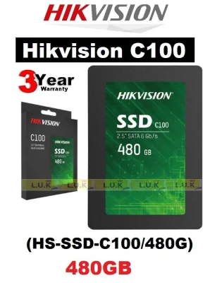 480GB SSD (เอสเอสดี) Hikvision HS-SSD-C100/480G Internal 2.5" SATA III 6 Gb/s Read 550MB/s Write 502MB/s - รับประกัน3 ปี