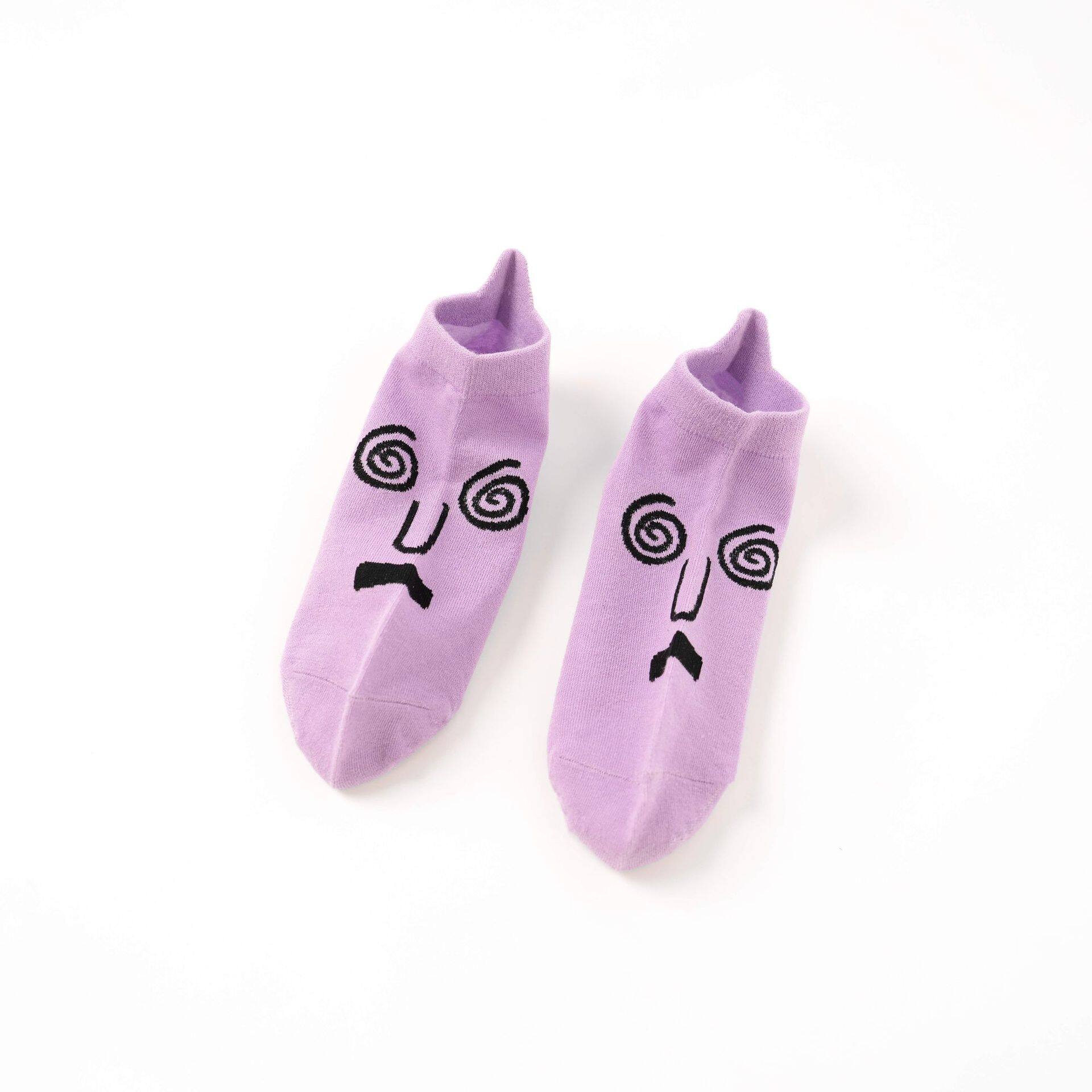 MNO.9 Things Fashion Art Cartoon Emoji Socks unisex ถุงเท้า ข้อสั้น ชาย หญิง การ์ตูนEmoji