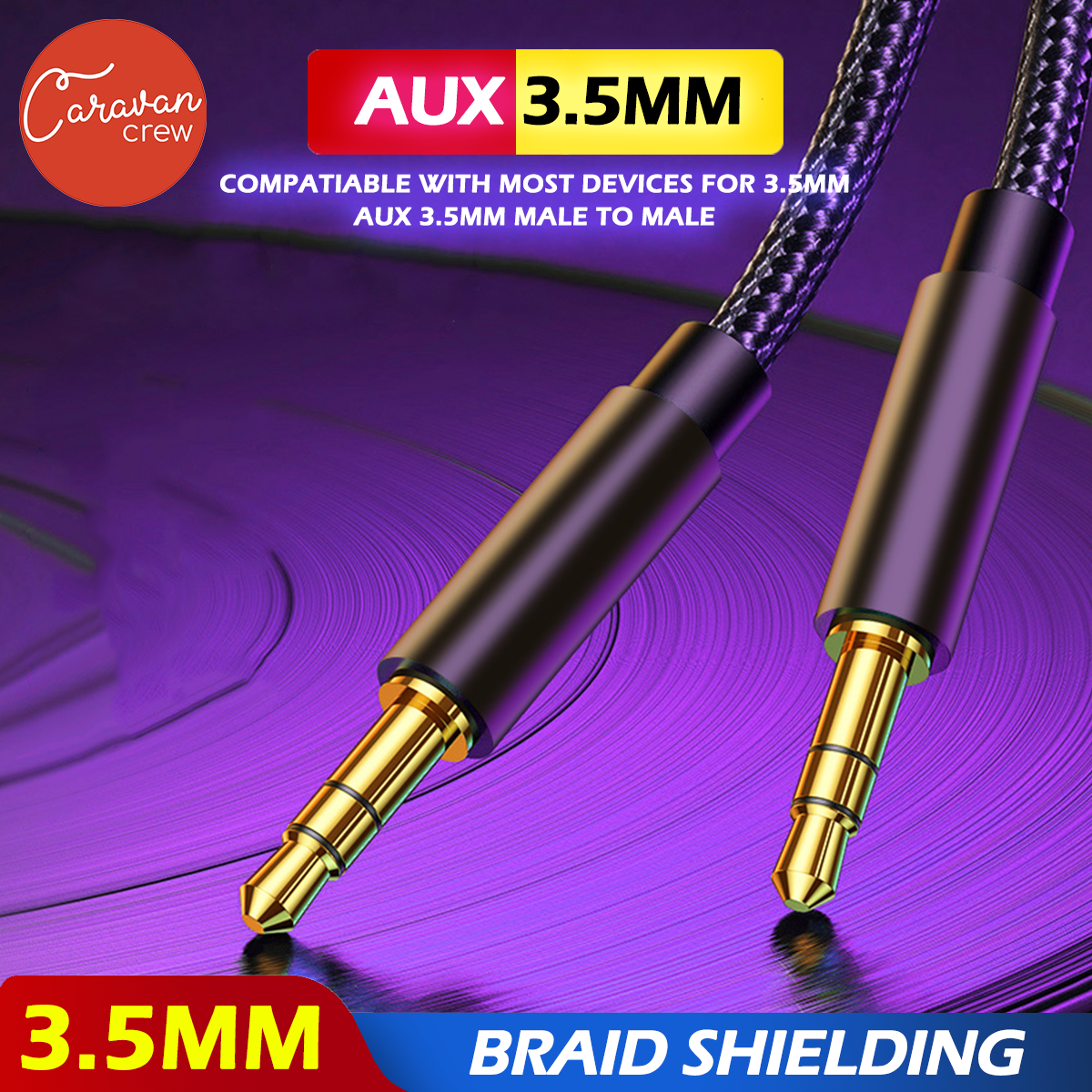 11# Caravan Crew Aux สาย AUX 3.5 mm ตัวผู้2หัว สายสัญญาณเสียงสเตอริโอ ราคา 26 บาท*ส่งฟรี