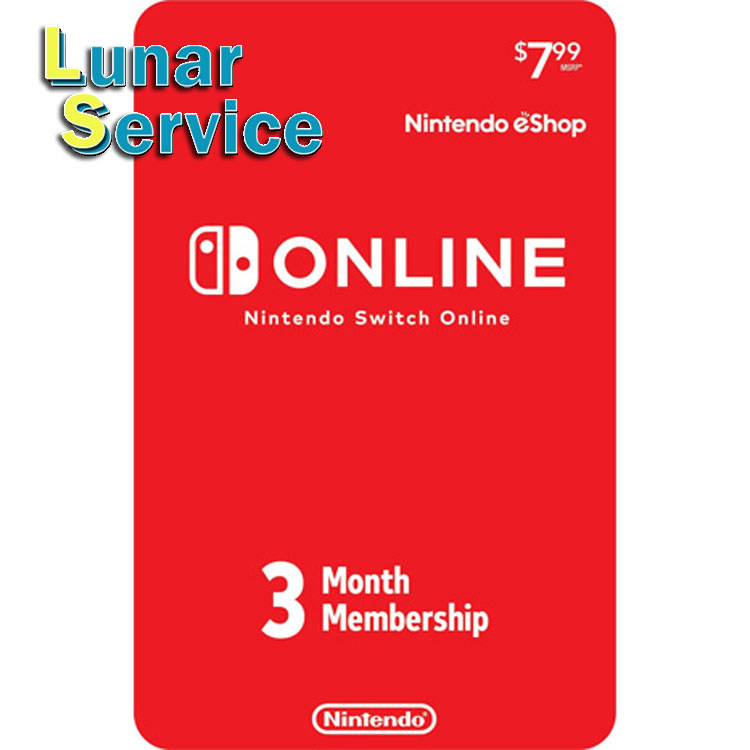 Nintendo Switch Online 3 เดือน สำหรับ US Account จัดส่งรหัสทันที [Lunar Service]
