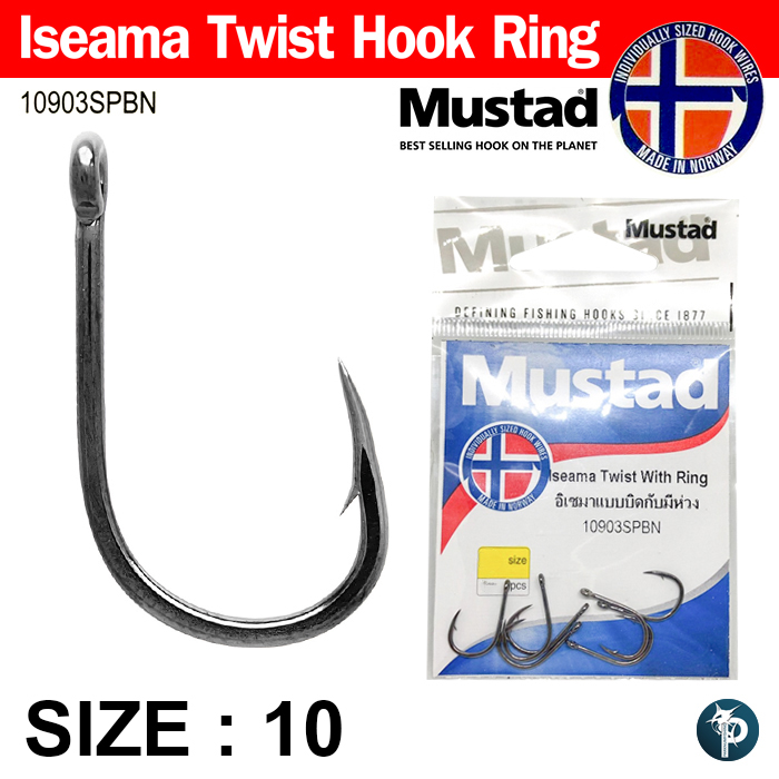 เบ็ดตกปลา Mustad ISEAMA รหัส 10903SPBN TWIST WITH RING HOOK