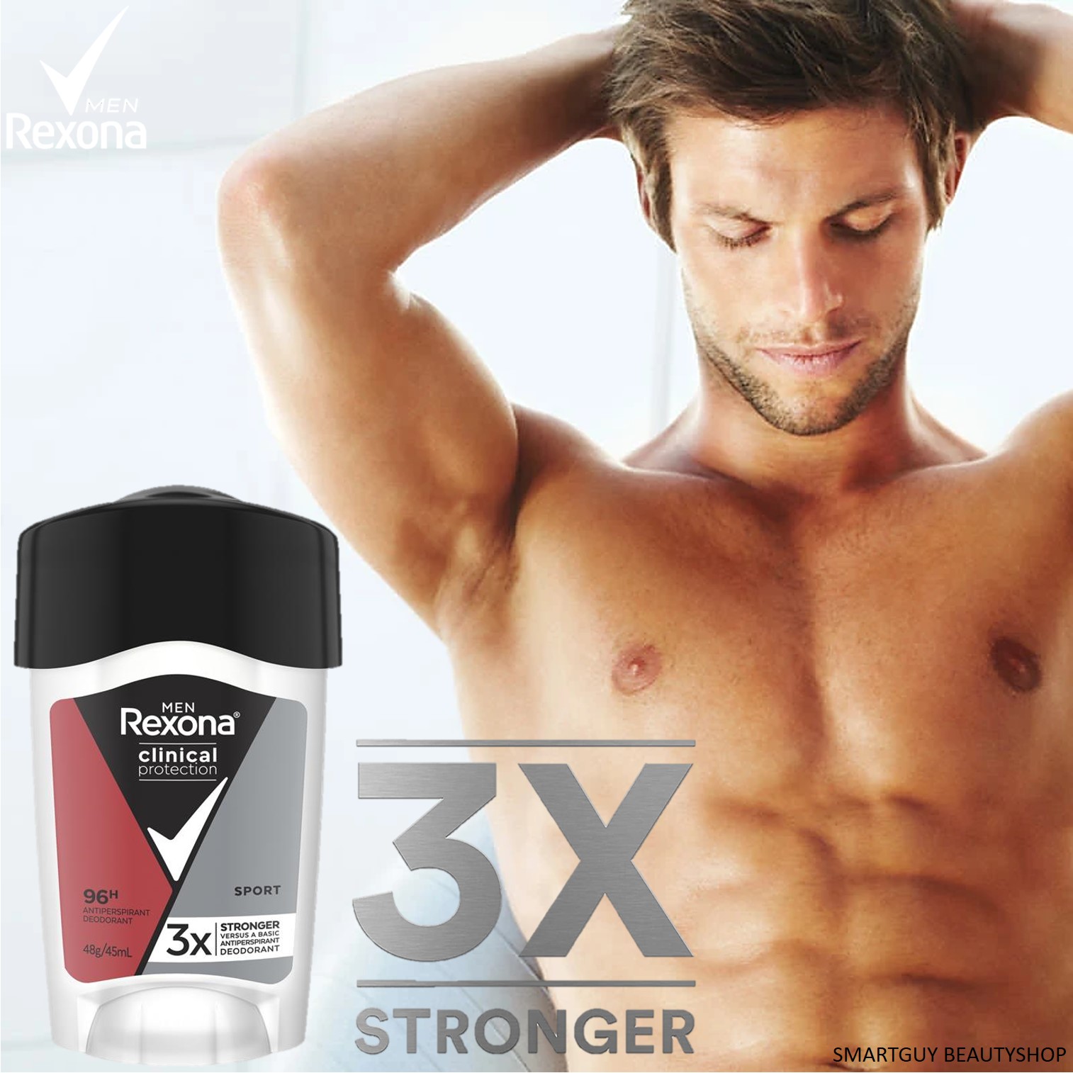 Rexona Men Sport Clinical Protection Antiperspirant Deodorant, Underarm Deodorant Cream Product for Men, Special Fragrance from Abroad. ราคา 1,250 บาท*ส่งฟรี