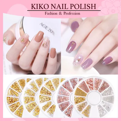 โลหะติดเล็บ อะไหล่ติดเล็บ สีเงิน ทอง โรสโกล 12ช่อง (เลือกแบบด้านใน) KIKO NAIL POLISH NG27-zp