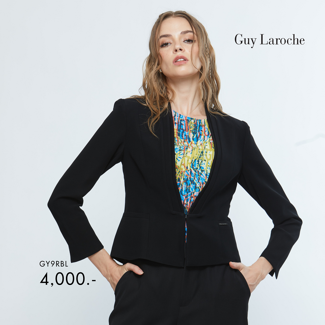 Guy Laroche Shape Up Crop Jacket แจ็คเก็ตใส่ทำงาน แจ็คเก็ตสีดำ แจ็คเก็ตใส่แล้วผอม (GY9RBL) ราคา 3,960 บาท*ส่งฟรี