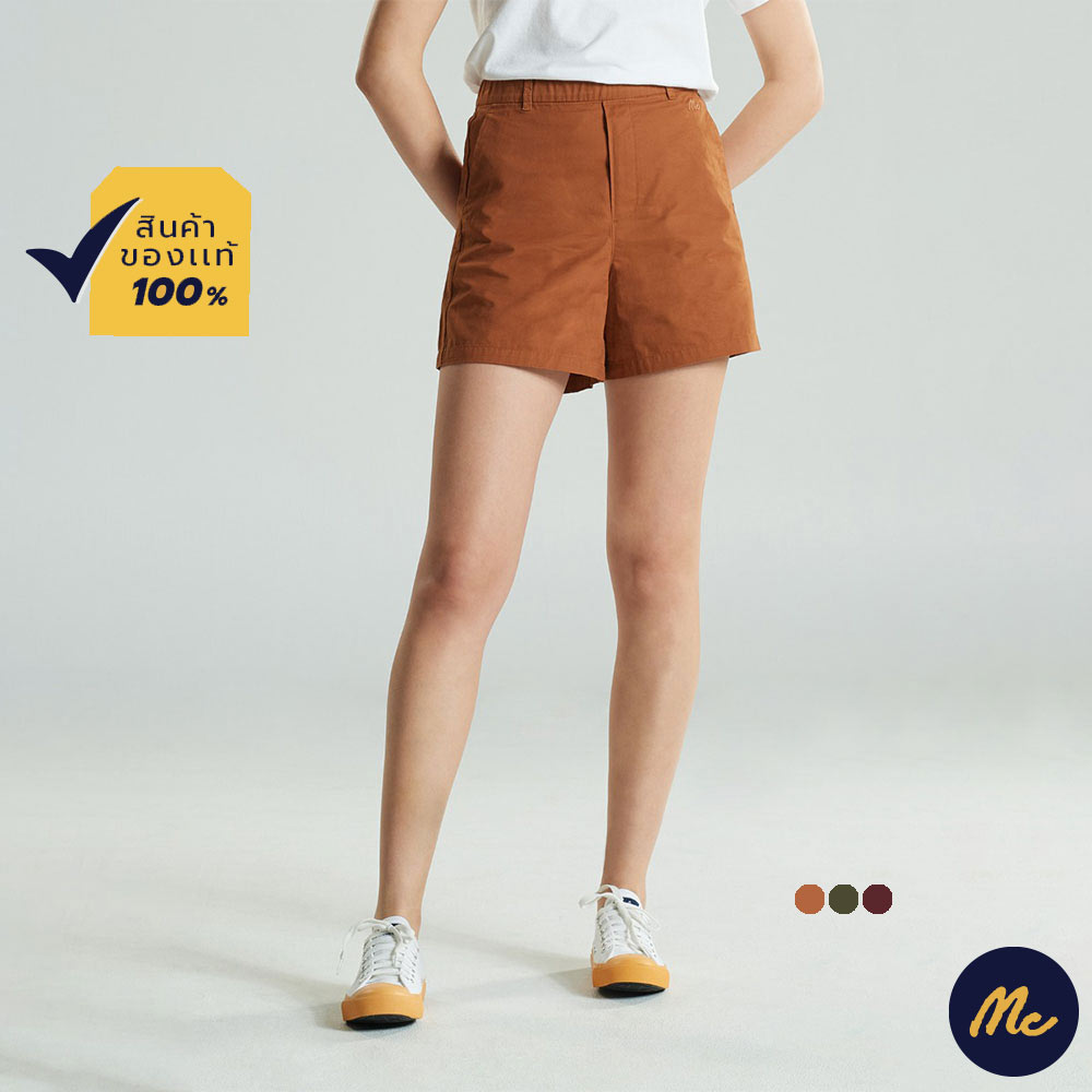 Mc Jeans กางเกงขาสั้นผู้หญิง กางเกงขาสั้น เอวยางยืด ลาย TWILL ผ้าคอตตอน ใส่สบาย เลือกได้ 3 สี MCJZ058 ราคา 297 บาท*ส่งฟรี