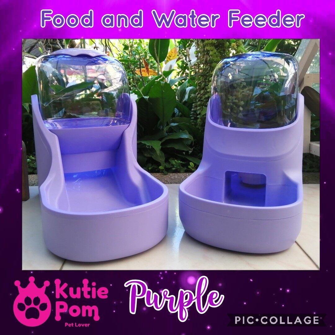 Kutiepom ที่ให้อาหารและน้ำอัตโนมัติ ชามอาหาร ชามน้ำ Automatic Pet Food and Water Feeder (ขายเป็นคู่) (Duo Pack)