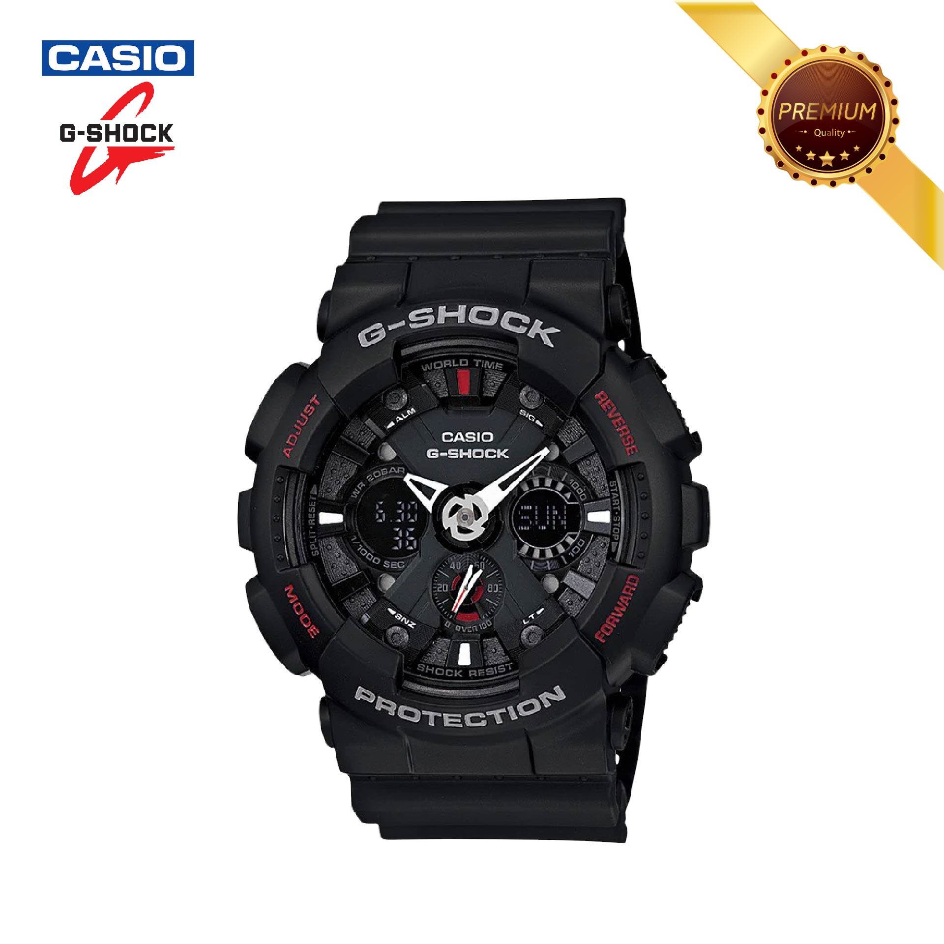 Casio G-Shock นาฬิกาข้อมือผู้ชายสีดำสายเรซิ่นรุ่น GA-120-1ADR