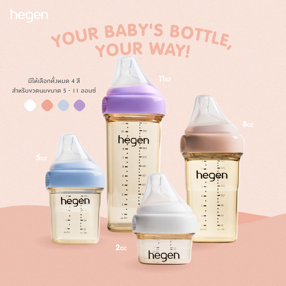 Hegen PCTO™ ขวดนมทรงเหลี่ยมPPSU ขวดนมสีชา - จุกนมเสมือนนมแม่ เหมาะสำหรับแต่ละช่วงวัย ราคา 765 บาท*ส่งฟรี