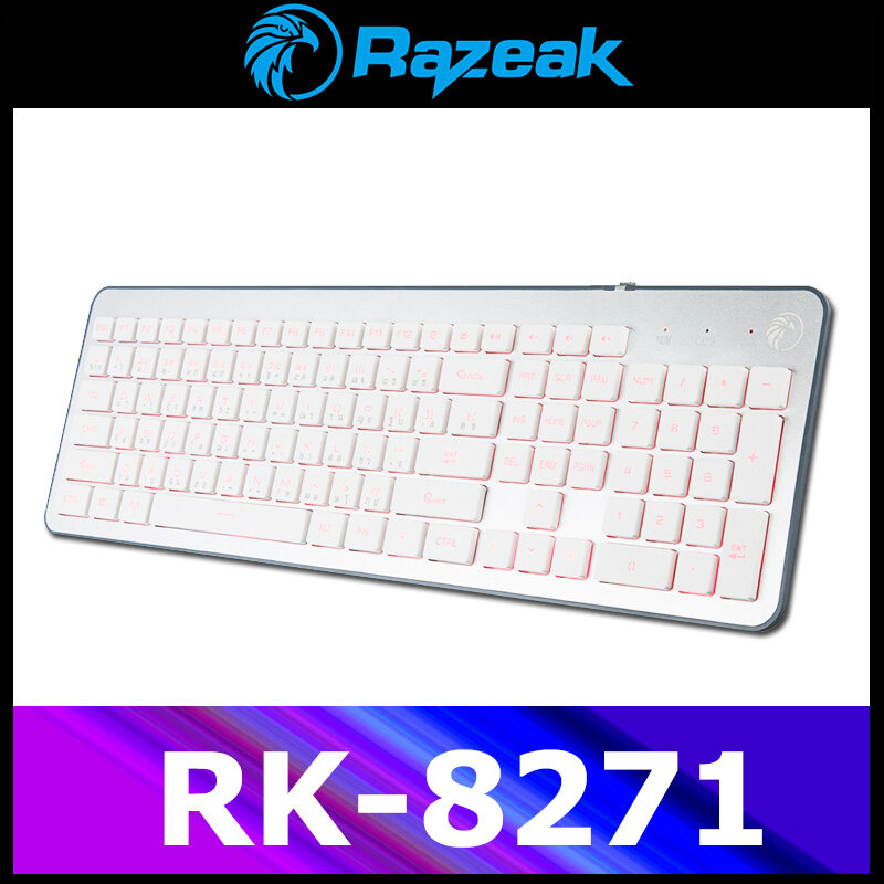 RAZEAK RK8271 คีย์บอร์ดเกมมิ่ง Keyboard gaming LED 3 สี ปุ่ม Chocolate