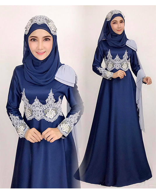 Dress Muslim BD012 ชุดอิสลาม สวยๆ เดรสมุสลิม ชุดเดรสอิสลาม พร้อมผ้าคลุม ชุดรายอมุสลิม แฟชั่นมุสลิม เสื้อผ้ามุสลิม  อะบายา Abaya ฮีญาบ hijab DressMuslim