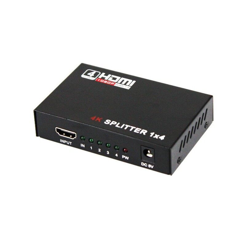 HDMI Splitter 4K ตัวแยกสัญญาณละเอียดสูง เข้า 1 ออก 4 Full HD 3D Video 1X4 Split 1 in 4 Out Amplifier 4K*2K