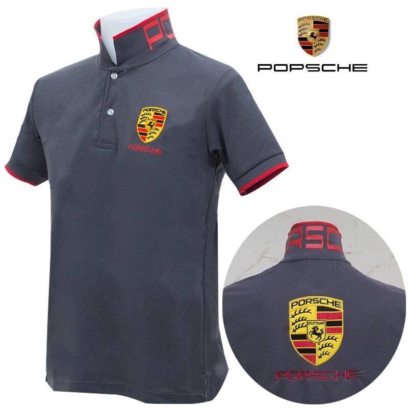 เสื้อผ้าคอปก โลโก้Porsche ดูดี โดดเด่น มีเอกลักษณ์เนื้อผ้า Cotton แท้