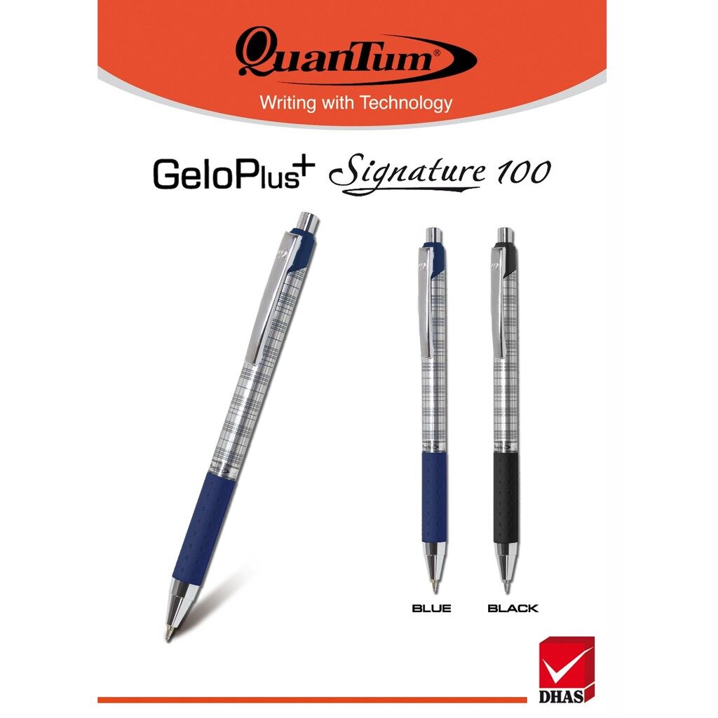 ควอนตั้ม ปากกา ลูกลื่นเ จลโล่พลัส ซิกเนเจอร์ 100 น้ำเงิน Quantum Signature 100 Ball Pen Geloplus 1.0 mm. Blue Ink
