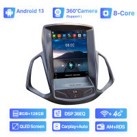 Seicane 9.7นิ้ว QLED Touchscreen Tesla สไตล์ Android13.0เสียงรถยนต์ Multi-กล่องสมาร์ททีวีสำหรับ 2013-2017 Ford Ecosport วิทยุนำทาง GPS ระบบบลูทูธ4G สนับสนุน CarPlay TPMS Netflix