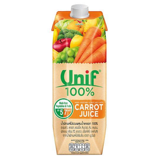 UNIFน้ำผักผลไม้รวมผสมน้ำแครอท 100%✨?