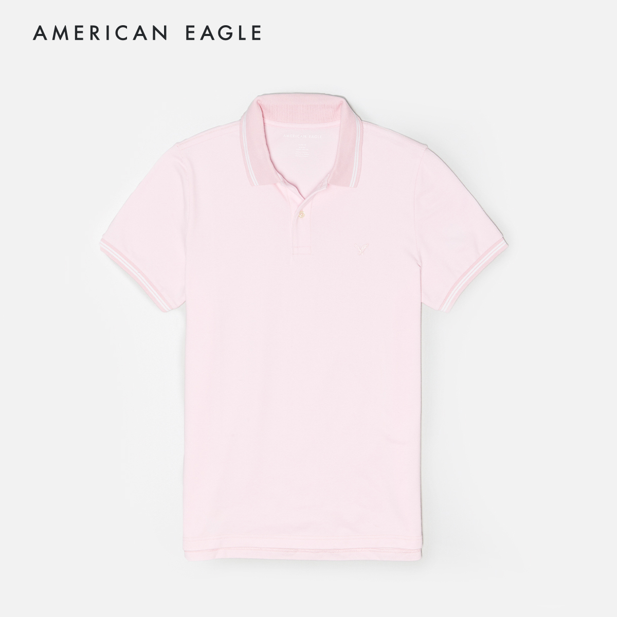 American Eagle Slim Fit Tipped Pique Polo เสื้อ โปโล ผู้ชาย ทรงสลิม แขนสั้น (018-8665-547)