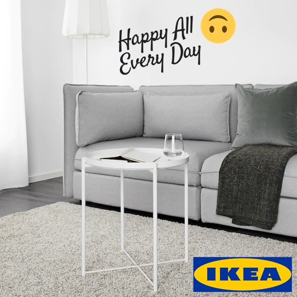 IKEA อิเกีย GLADOM กลาดุม โต๊ะวางถาด(ยกถาดออกได้) โต๊ะรับแขก โต๊ะกลาง โต๊ะข้าง โต๊ะเหล็ก โต๊ะวางของ ,45x53 ซม. Tray table, 45x53 cm