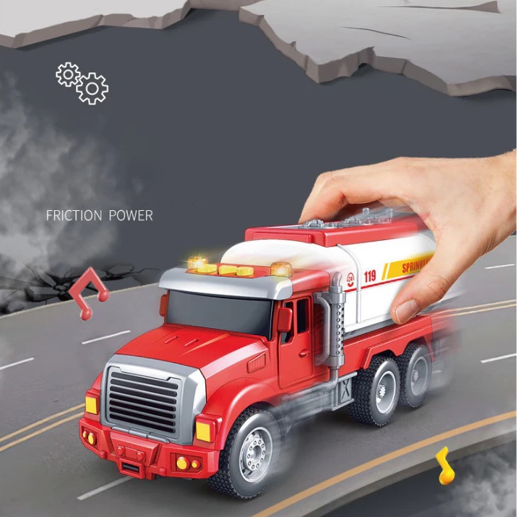 (Ready to Send) Children's Toys, Fire Truck, Can Be Lifted up and Down, Has Lights, Has Music, and Tells Stories for Children. ราคา 99 บาท*ส่งฟรี