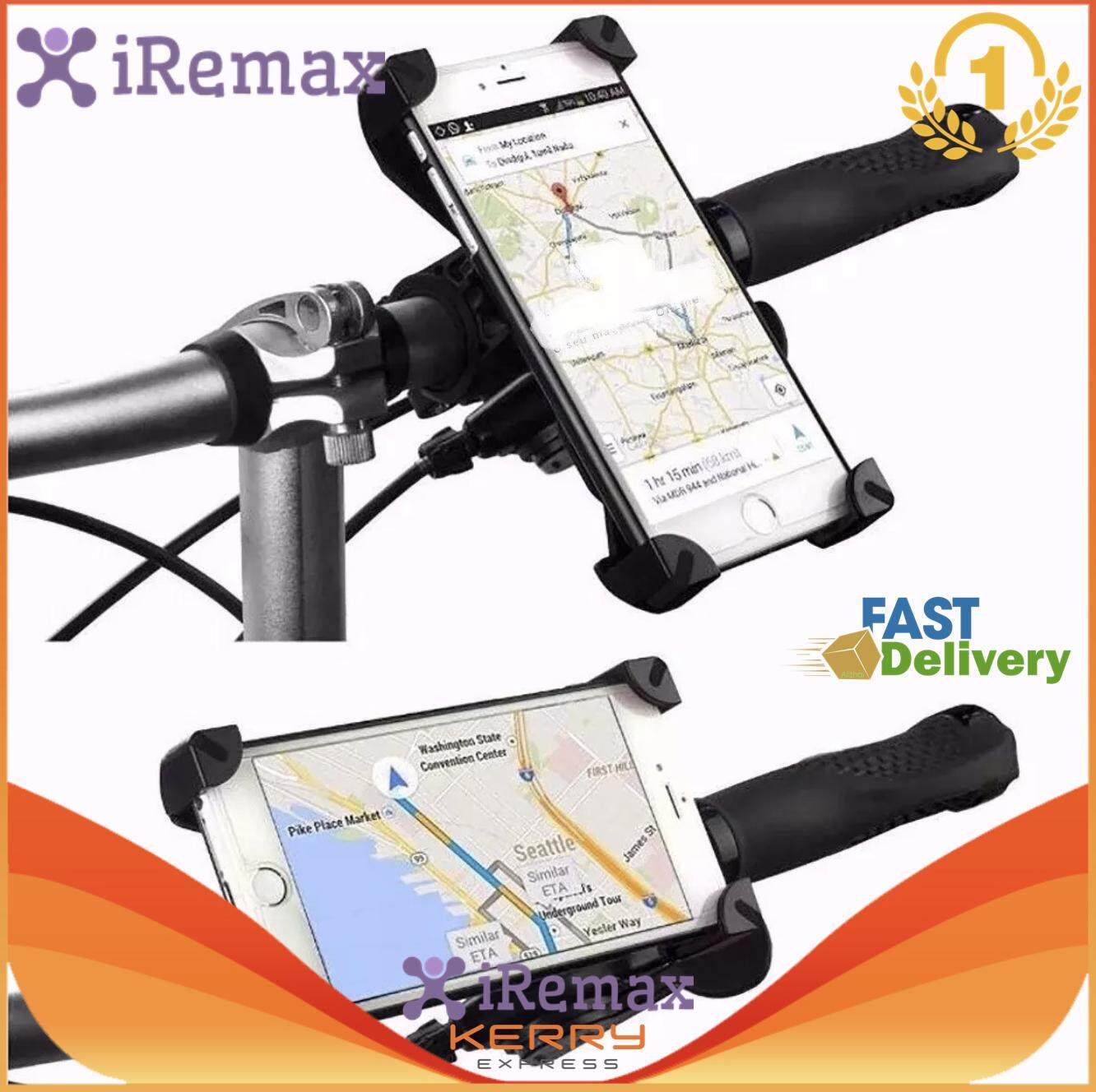 iRemax แท่นยึดโทรศัพท์กับจักรยาน สามารถใช้งานได้ 3.5-7 นิ้ว