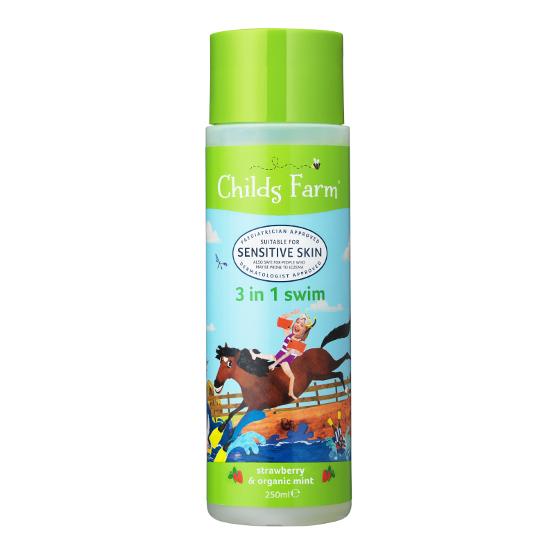 ชายด์ ฟาร์ม อาบน้ำและสระผม ขจัดคลอรีนหลังการว่ายน้ำ 250 มล. (Childs Farm 3 in 1 Swim 250ml. )