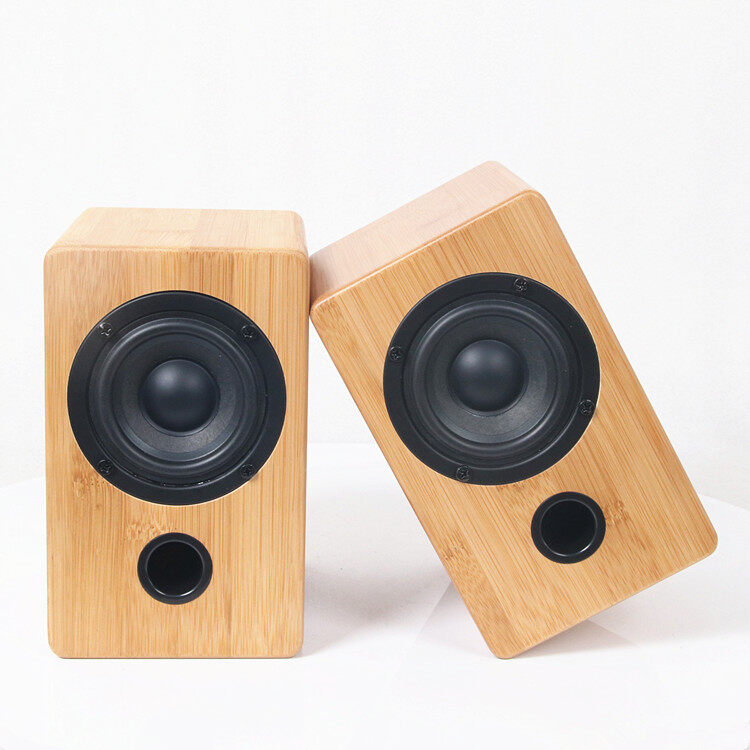 ตู้ลำโพง ตู้บุคชีส 3 inch full range speaker bamboo wood