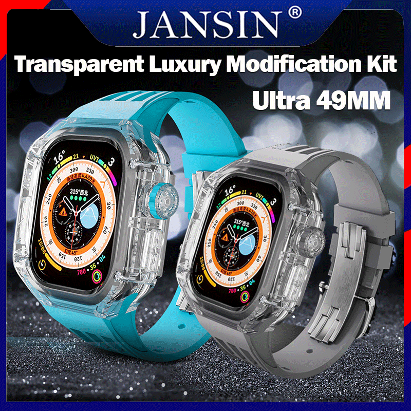 สาย สำหรับ Apple Watch Ultra 49mm Smart watch สายนาฬิกา i Watch Band Ultra 49mm ยางสายและเคสป้องกัน Modification Kit สีใส เคส ราคา 2,244 บาท*ส่งฟรี