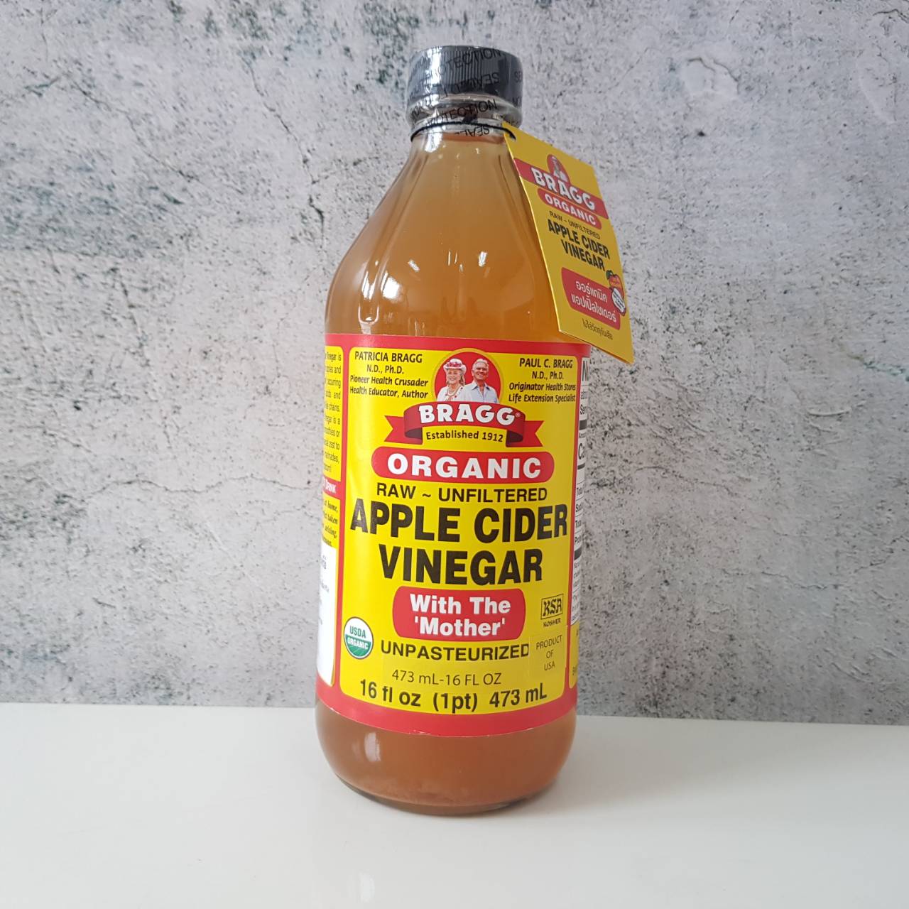 [Keto] BRAGG น้ำส้มสายชูหมักจากแอปเปิ้ล Apple Cider Vinegar ACV ขนาด 473 มิลลิลิตร 16 FL OZ KinD Keto