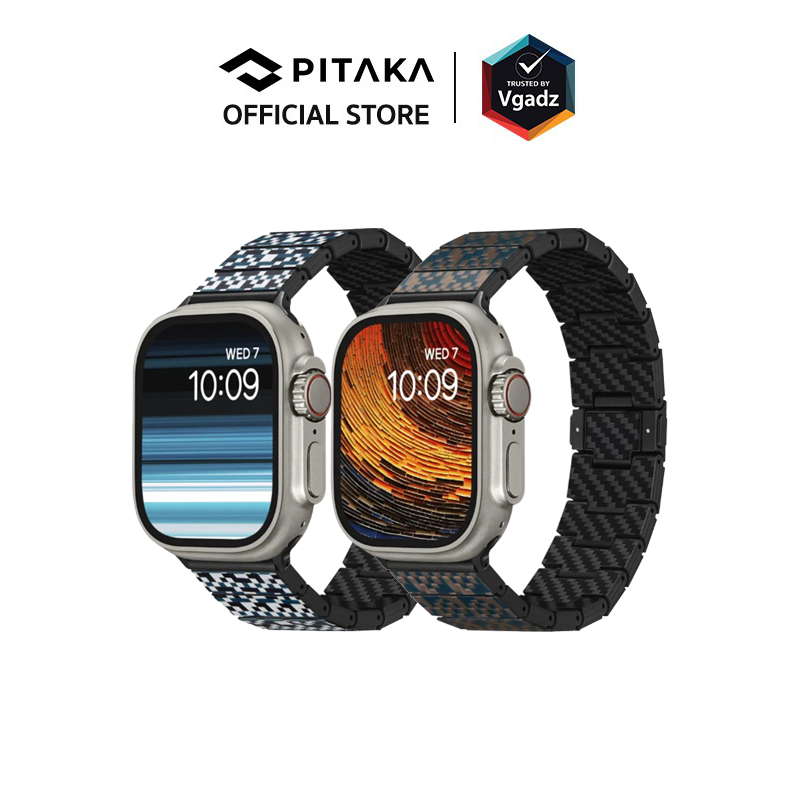 Pitaka - สายนาฬิกาสำหรับ Apple Watch Sizes 49/45/44/42/41/40/38mm รุ่น Dreamland Chroma Carbon Band by Vgadz ราคา 2,290 บาท*ส่งฟรี