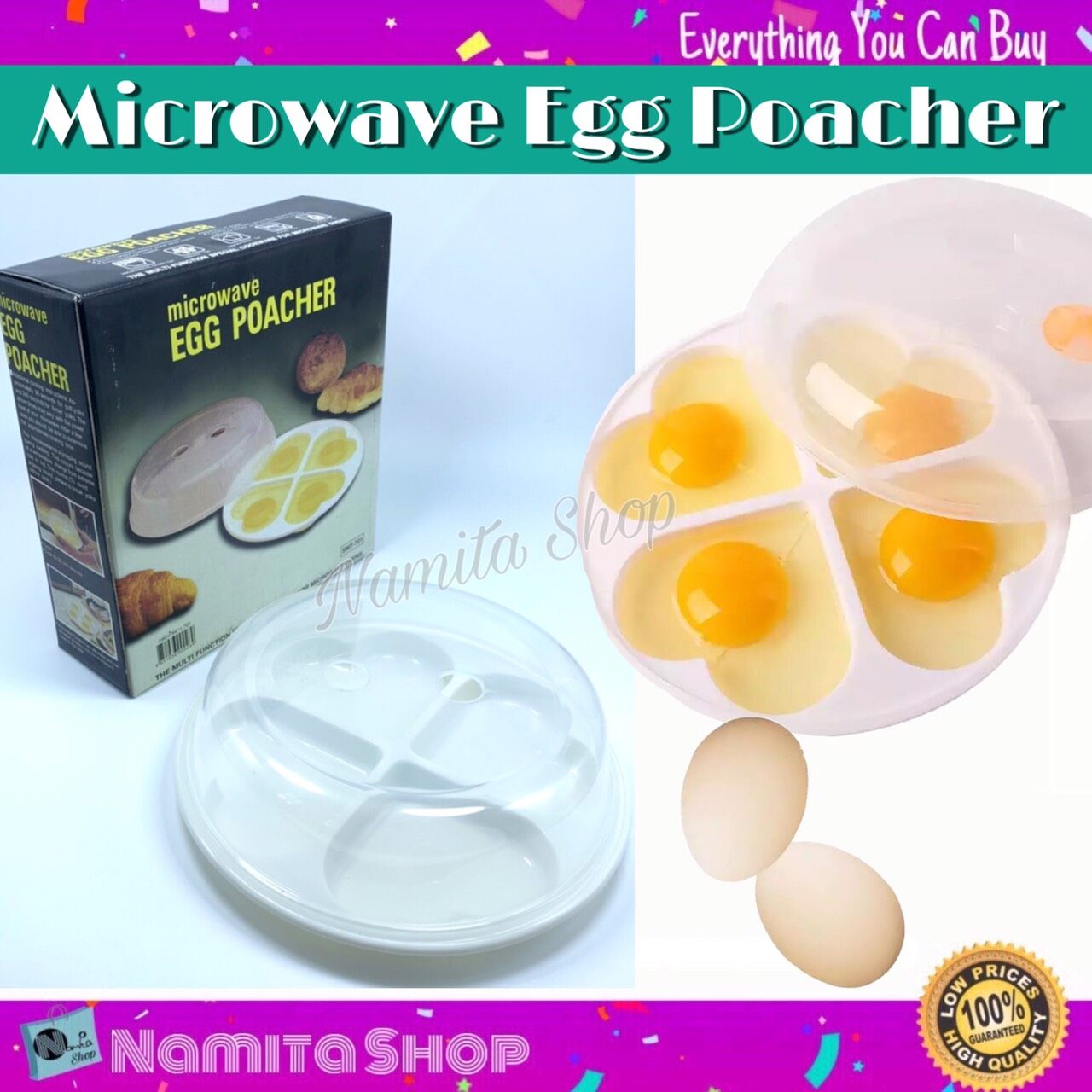 Namita Microwave Egg Poacher ทำไข่ดาวด้วยไมโครเวฟ อุปกรณ์ทำไข่ดาว  ในไมโครเวฟ ทำได้ถึงครั้งละ 4 ฟอง