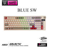 NUBWO คีย์บอร์ดเกมมิ่ง Mechanical MINI RGB ขนาด 98% ใช้ไร้สาย/บลูทูธได้ มี knob สีสันสวยงาม รุ่น X803 [ประกัน 2 ปี]