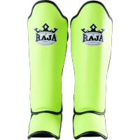 สนับแข้ง สนับแข้งมวยไทย อุปกรณ์ซ้อมมวย RAJA  BOXING Shin Guards Model 1 (หนังไมโครไฟเบอร์แท้ 100%)