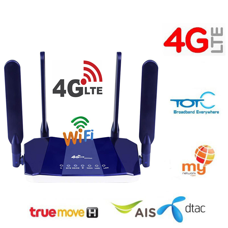 4G CPE unlimit วันที่เราเตอร์ 4G 3G WIFI เราเตอร์ wideband 4G moblie Hotspot WAN/LAN พอร์ตช่องเสียบการ์ด 4 เสาอากาศ 32 ผู้ใช้
