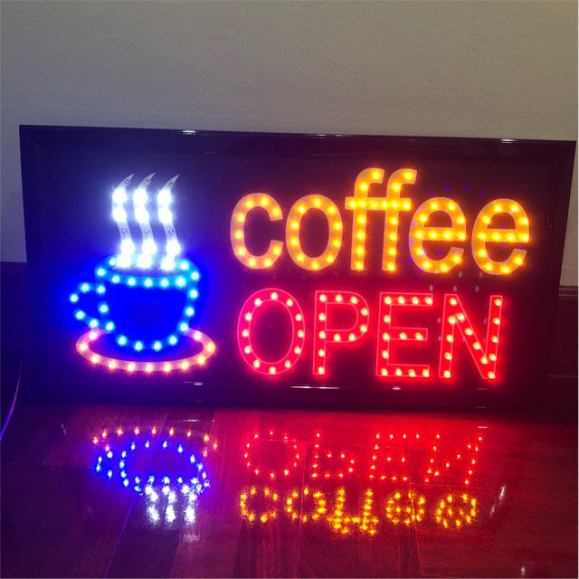 ป้ายไฟ LED ป้ายไฟcoffee open ป้ายไฟกาแฟ ป้ายไฟแอลอีดี