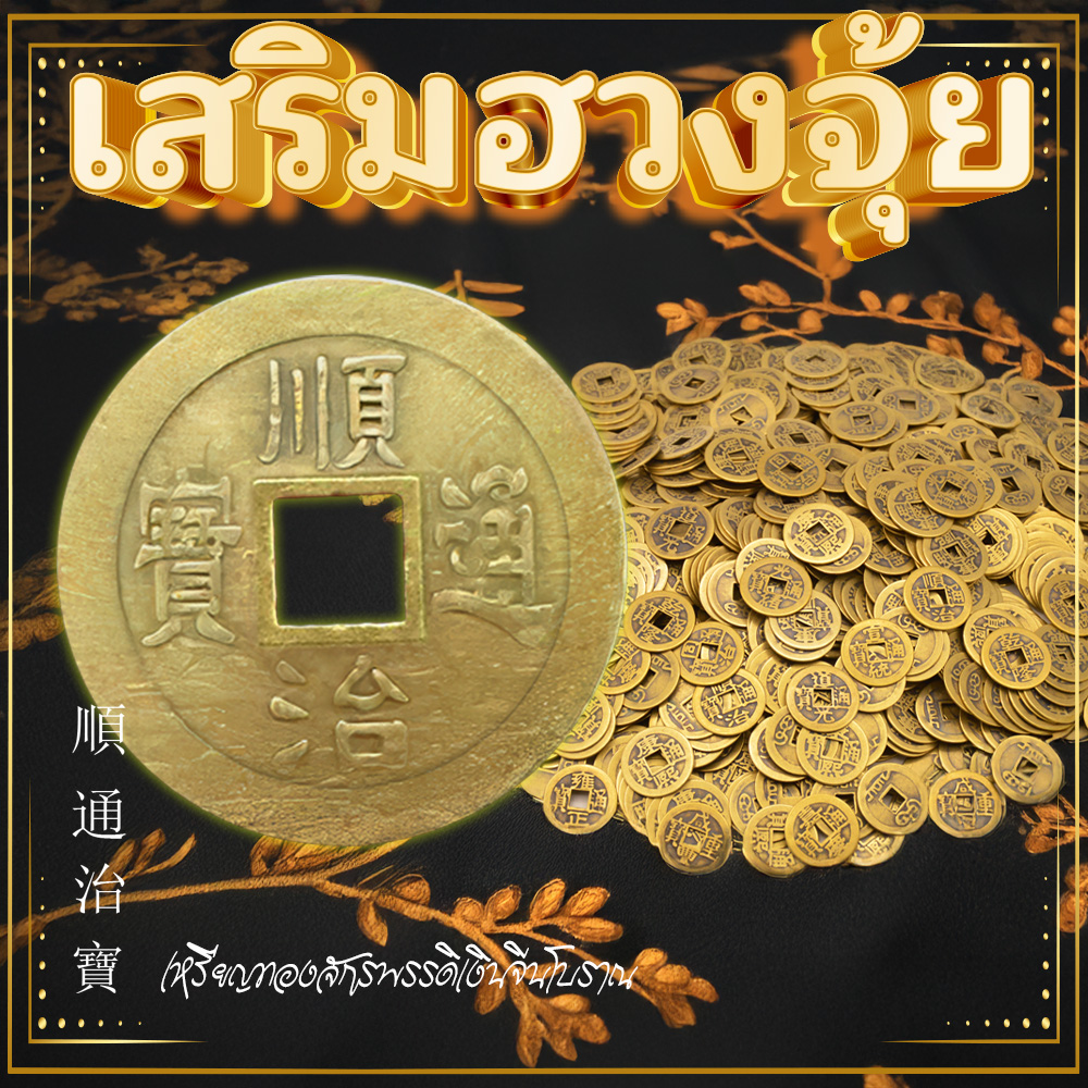 เหรียญนำโชค เงินทองไหลมาเทมา เหรียญจีน โบราณ อี้จิง ปรับฮวงจุ้ย ของมงคล เหรียญ ของนำโชค หมายถึงความสำเร็จ